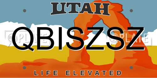 QBISZSZ Utah License Plate