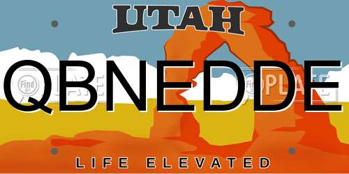 QBNEDDE Utah License Plate