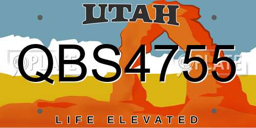 QBS4755 Utah License Plate