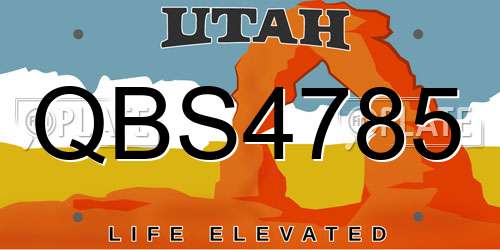 QBS4785 Utah License Plate