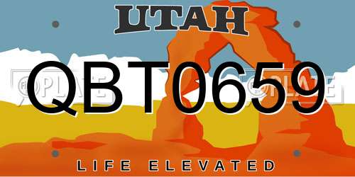 QBT0659 Utah License Plate