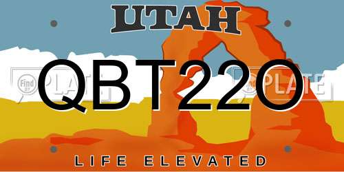 QBT22O Utah License Plate