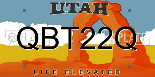 QBT22Q Utah License Plate