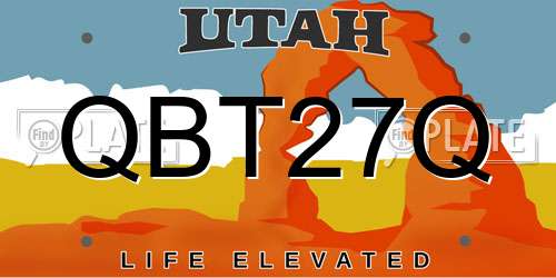 QBT27Q Utah License Plate
