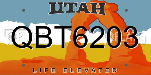 QBT6203 Utah License Plate