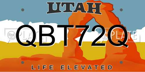 QBT72Q Utah License Plate