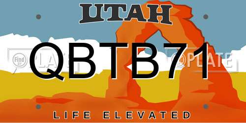 QBTB71 Utah License Plate
