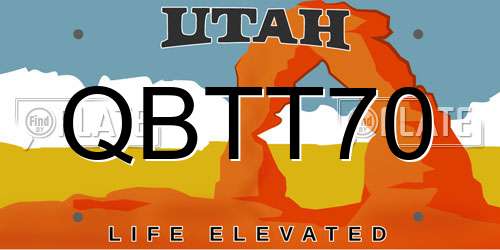 QBTT70 Utah License Plate