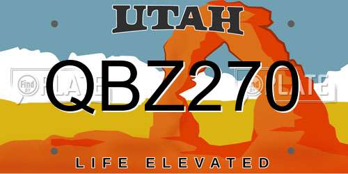 QBZ270 Utah License Plate