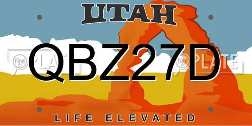 QBZ27D Utah License Plate