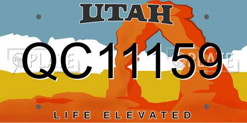 QC11159 Utah License Plate