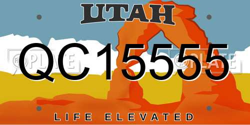 QC15555 Utah License Plate