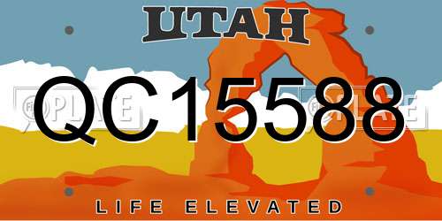 QC15588 Utah License Plate