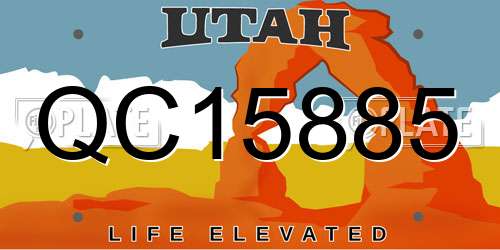 QC15885 Utah License Plate