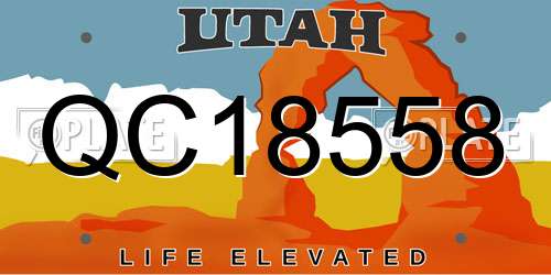 QC18558 Utah License Plate