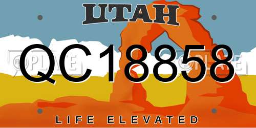 QC18858 Utah License Plate