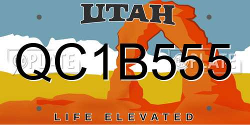 QC1B555 Utah License Plate