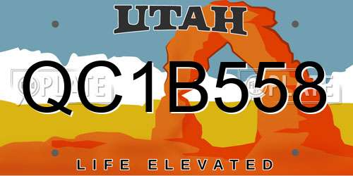 QC1B558 Utah License Plate
