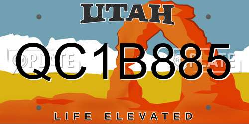 QC1B885 Utah License Plate