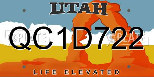 QC1D722 Utah License Plate
