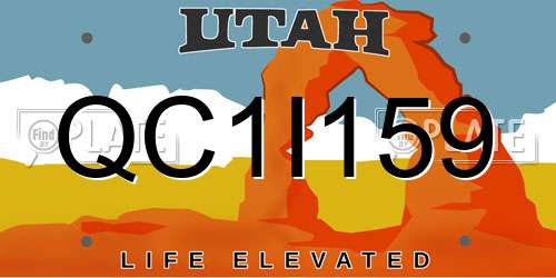 QC1I159 Utah License Plate