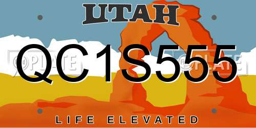 QC1S555 Utah License Plate