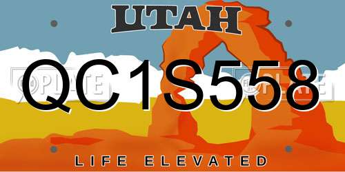 QC1S558 Utah License Plate