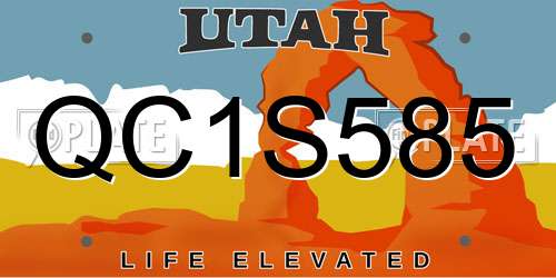 QC1S585 Utah License Plate