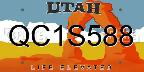 QC1S588 Utah License Plate