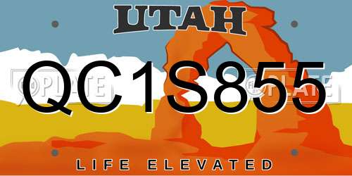 QC1S855 Utah License Plate