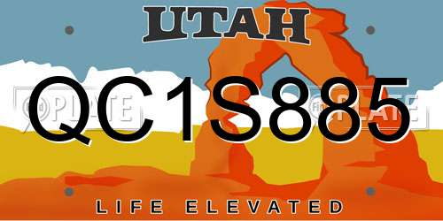 QC1S885 Utah License Plate