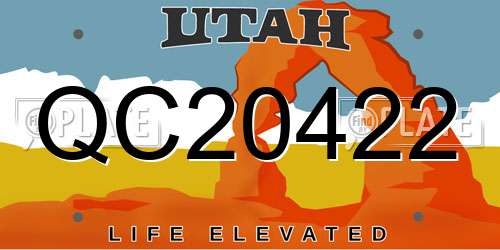 QC20422 Utah License Plate
