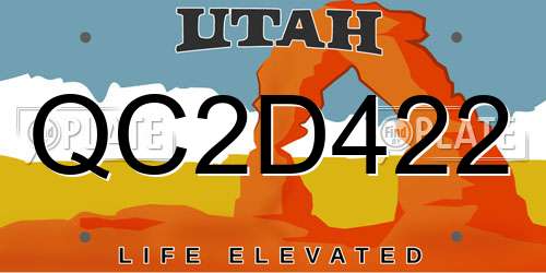QC2D422 Utah License Plate