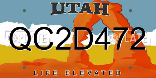 QC2D472 Utah License Plate