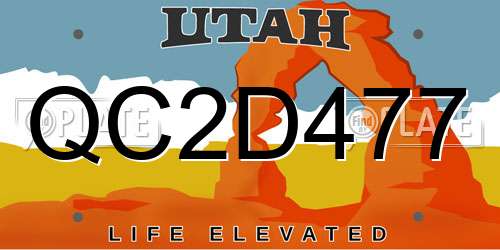 QC2D477 Utah License Plate