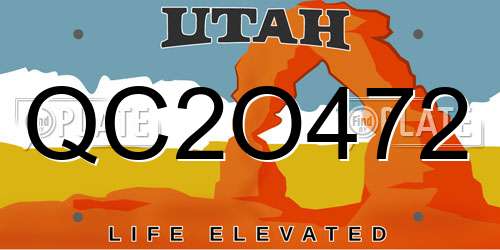 QC2O472 Utah License Plate