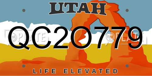 QC2O779 Utah License Plate