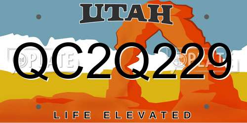 QC2Q229 Utah License Plate
