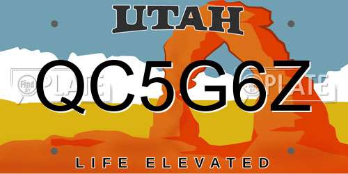 QC5G6Z Utah License Plate