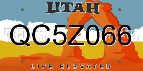 QC5Z066 Utah License Plate