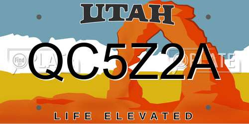 QC5Z2A Utah License Plate
