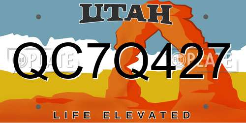 QC7Q427 Utah License Plate