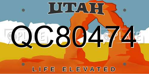 QC80474 Utah License Plate