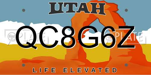 QC8G6Z Utah License Plate
