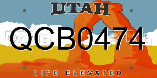QCB0474 Utah License Plate