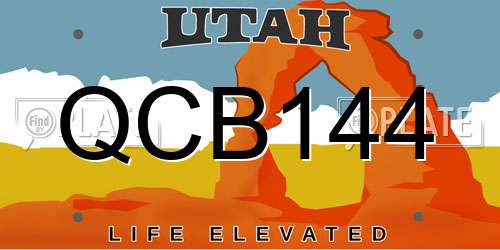 QCB144 Utah License Plate