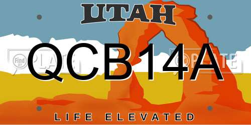 QCB14A Utah License Plate