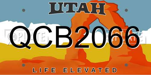 QCB2066 Utah License Plate