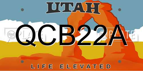QCB22A Utah License Plate