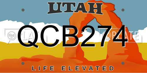 QCB274 Utah License Plate